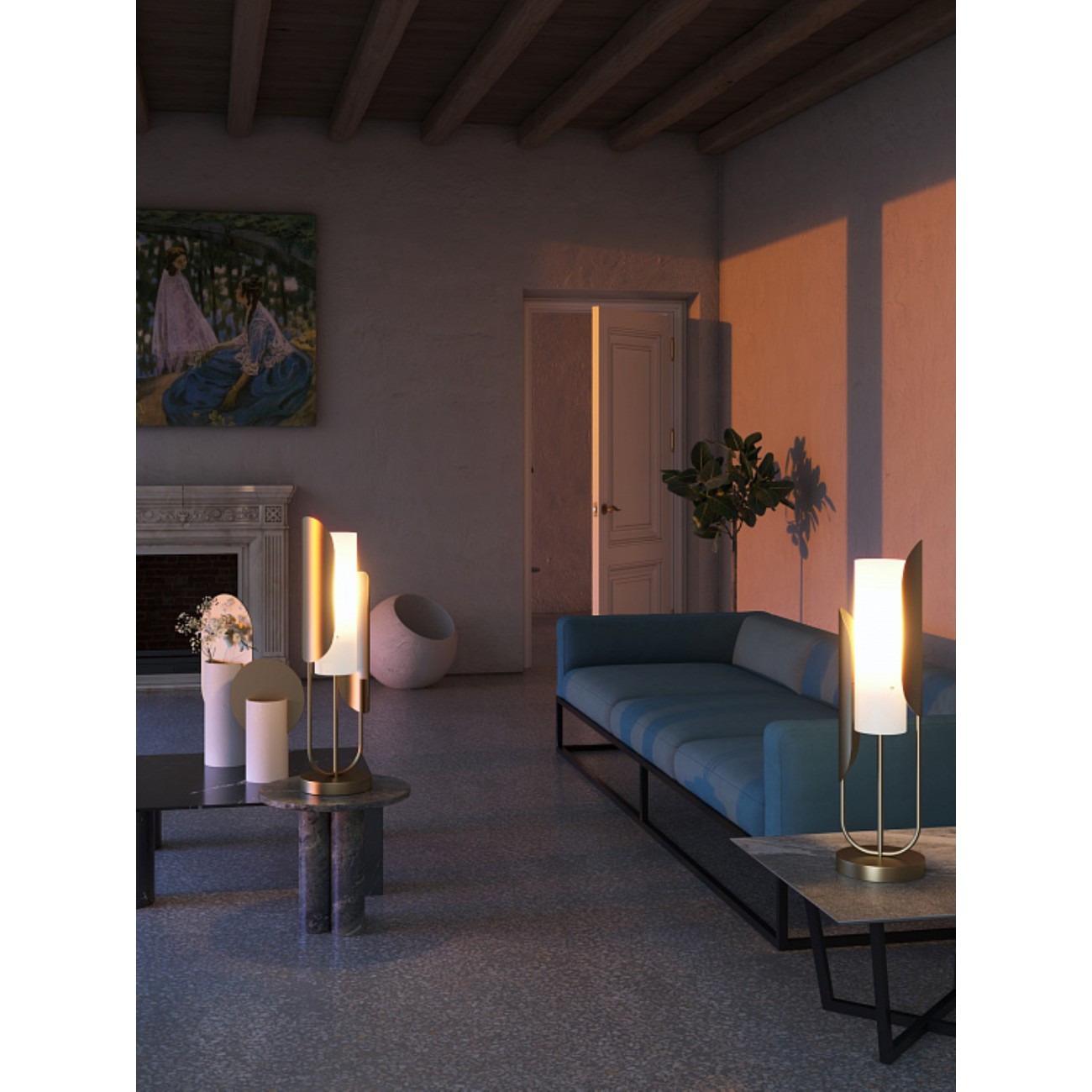 Maytoni Lampada da terra a LED con struttura in metallo dal design